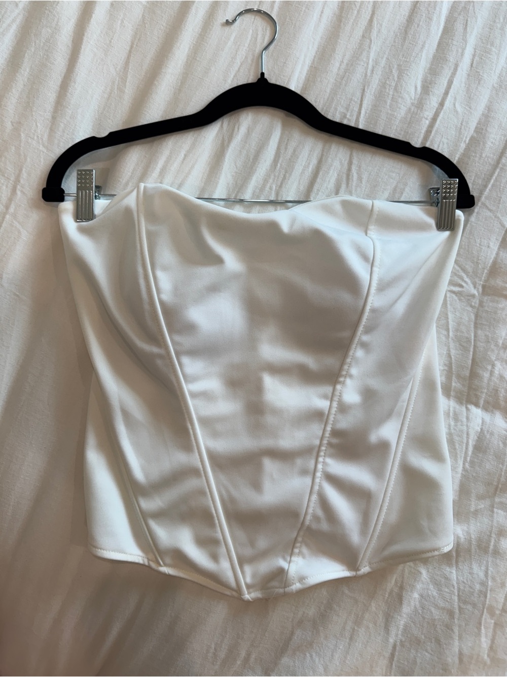 White Strapless Corset Top